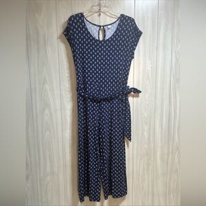 Old Navy Short Sleeve Tie-Belt Navy Jumpsuit size Medium